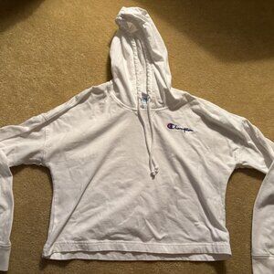 Champion Women's Hoodie Sweatshirt Pullover w/Logo, White, Size XS